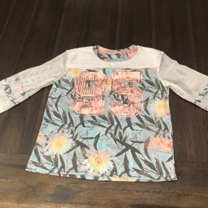 3 quarter net sleeve, cotton t-shirt .